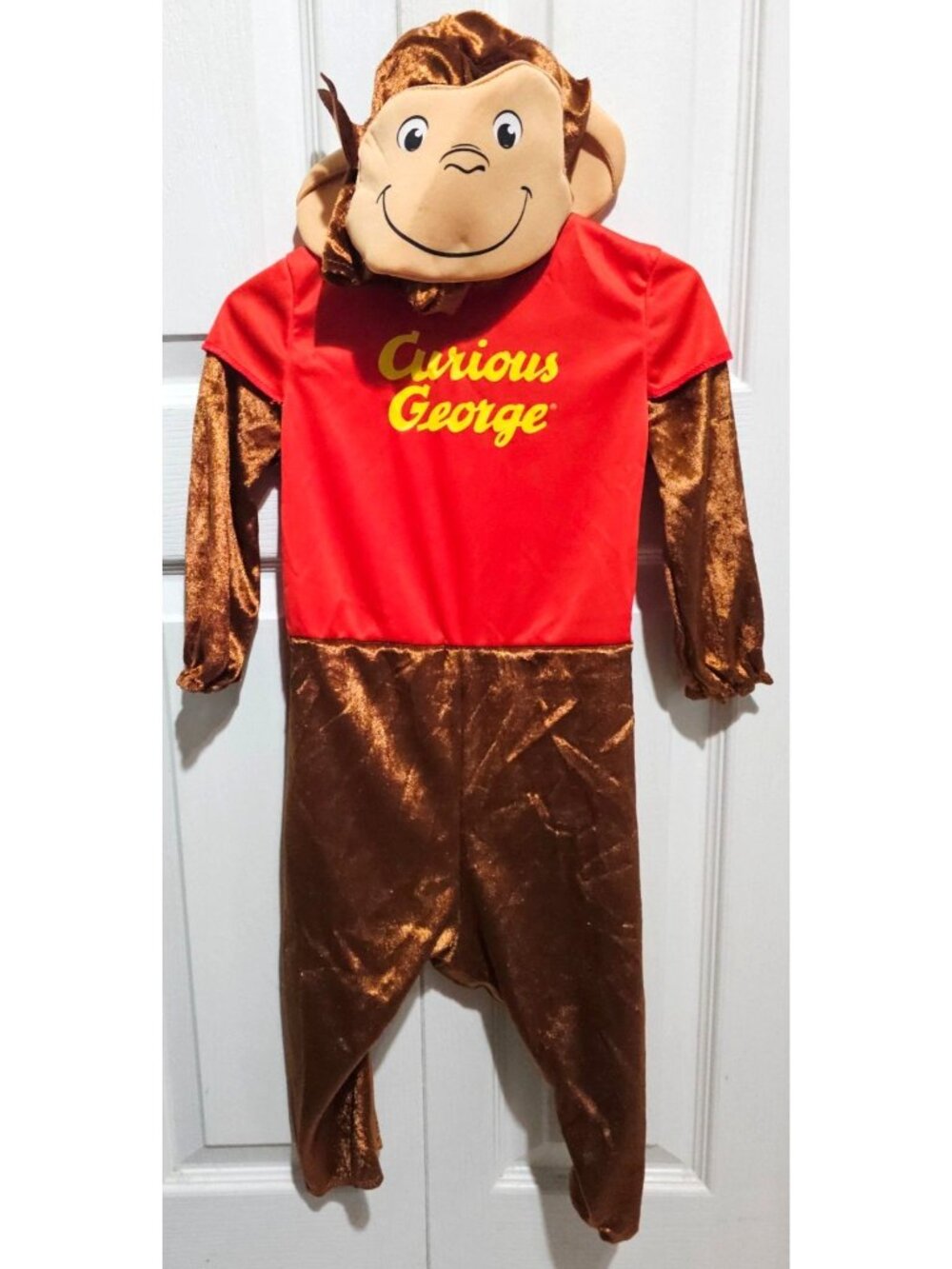Curious George Costume Toddler 2T Halloween Kids Monkey Hood Ears Animal Cute